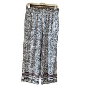 Dana Buchman loose cropped black, white, and red pants size small